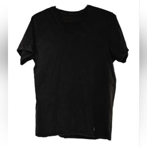 Black V-Neck Short Sleeve Tee